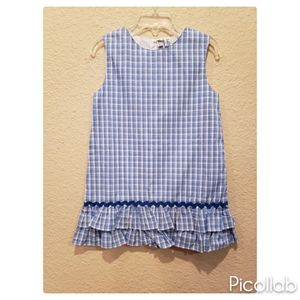 Orient Express Blue Plaid Ruffle Dress